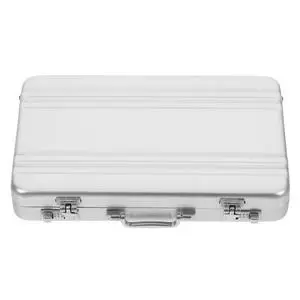 Business Card Holder, Aluminum Alloy Name Card Case with Handle, Mini Metal Briefcase Organizer for Business Meetings And Events Storage Mensliver Business Card Holder, Aluminum Alloy Name Card Case with Handle, Mini Metal Briefcase Organizer for Business Meetings And Events Storage Mensliver