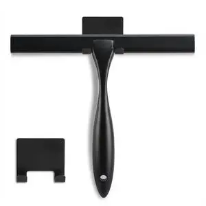 Shower Squeegee, 10-Inch Matte Black Squeegee, All-Purpose Stainless Steel Squeegee for Bathroom, Shower Doors, Mirrors, Tiles and Car Windows - 100% Streak Free Shower Squeegee, 10-Inch Matte Black Squeegee, All-Purpose Stainless Steel Squeegee for Bathroom, Shower Doors, Mirrors, Tiles and Car Windows - 100% Streak Free