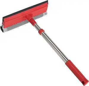 Professional Standard Window Squeegee,2-in-1 Window Cleaner Sponge and Soft Rubber Strip with Retractable Stainless Steel Handle(15.3"-23.6") for Gas Station, Glass,Shower,Outdoor Window Cleaning Professional Standard Window Squeegee,2-in-1 Window Cleaner Sponge and Soft Rubber Strip with Retractable Stainless Steel Handle(15.3"-23.6") for Gas Station, Glass,Shower,Outdoor Window Cleaning