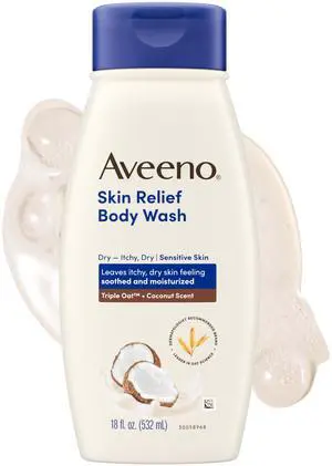 Skin Relief Body Wash for Dry Skin, Gentle Coconut Scent and Soothing Triple Oat Formula, Moisturizing Body Wash Leaves Itchy, Dry Skin Cleansed & Feeling Soothed & Moisturized, 18 Fl Oz Skin Relief Body Wash for Dry Skin, Gentle Coconut Scent and Soothing Triple Oat Formula, Moisturizing Body Wash Leaves Itchy, Dry Skin Cleansed & Feeling Soothed & Moisturized, 18 Fl Oz