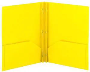 Poly Two-Pocket Folder, Three-Hole Punch Prong Fasteners, Letter Size, Yellow, 3 per Pack (87733) Poly Two-Pocket Folder, Three-Hole Punch Prong Fasteners, Letter Size, Yellow, 3 per Pack (87733)