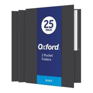 Twin-Pocket Folders, Textured Paper, Letter Size, Black, Holds 100 Sheets, Box of 25 (57506EE), 8-1/2 x 11 Twin-Pocket Folders, Textured Paper, Letter Size, Black, Holds 100 Sheets, Box of 25 (57506EE), 8-1/2 x 11
