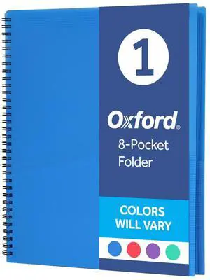 8-Pocket Organizer, Letter Size Folder, Durable Translucent Poly, Wire Binding, Holds 200 Sheets, Assorted Colors (Red, Blue, Green and Purple), No Color Choice, 1 Per Pack (5740404) 8-Pocket Organizer, Letter Size Folder, Durable Translucent Poly, Wire Binding, Holds 200 Sheets, Assorted Colors (Red, Blue, Green and Purple), No Color Choice, 1 Per Pack (5740404)