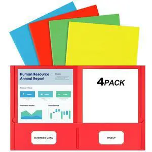 2 Pocket Folders, 4 Pack, Assorted Colors File Folders with Pockets 2 Pocket Folders, 4 Pack, Assorted Colors File Folders with Pockets