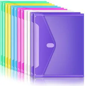 12 Pack Plastic Envelopes File Folders, Plastic Filing Folders 12 Pack Plastic Envelopes File Folders, Plastic Filing Folders
