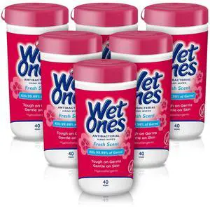 Antibacterial Hand Wipes, Fresh Scent, 40 ct Canister (6 Pack) Antibacterial Hand Wipes, Fresh Scent, 40 ct Canister (6 Pack)