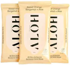 Sweet Orange Bergamot + Aloe Hand Sanitizer Wipes, Travel Size Sweet Orange Bergamot + Aloe Hand Sanitizer Wipes, Travel Size