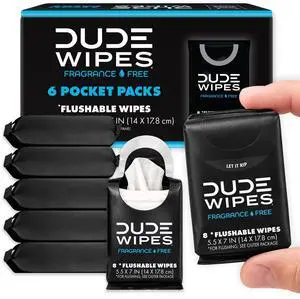 Unscented Pocket Packs, Adult Flushable Travel Wipes, 48 Count Unscented Pocket Packs, Adult Flushable Travel Wipes, 48 Count