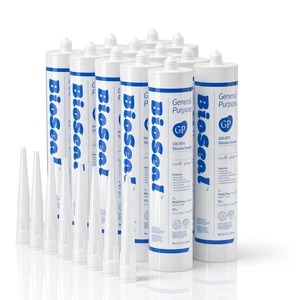 BioSeal General Purpose Silicone Sealant Translucent 12 Pack Bulk BioSeal General Purpose Silicone Sealant Translucent 12 Pack Bulk
