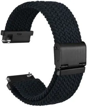 22mm Braided Nylon Watch Band for Men and Women, Quick Release, Black Stainless Steel Buckle (Black) 22mm Braided Nylon Watch Band for Men and Women, Quick Release, Black Stainless Steel Buckle (Black)