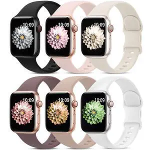 6 Pack Sport Bands Compatible with Apple Watch Band 38mm 40mm 41mm 42mm 44mm 45mm 49mm 46mm,Silicone Waterproof Strap for iWatch Apple Watch Series 11 10 9 Ultra 8 7 6 5 4 3 2 1 SE Women Men 6 Pack Sport Bands Compatible with Apple Watch Band 38mm 40mm 41mm 42mm 44mm 45mm 49mm 46mm,Silicone Waterproof Strap for iWatch Apple Watch Series 11 10 9 Ultra 8 7 6 5 4 3 2 1 SE Women Men