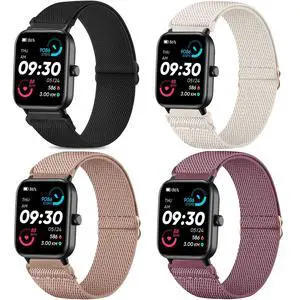 4 Pack Stretchy Watch Bands Compatible with Woneligo/Fitpolo Smart Watch IDW13, 22mm Loop Nylon Elastic Fabric Strap for FITVII H56/ENOMIR ID208BT/TOOBUR IDW16/MILOUZ IDW19 Watch 4 Pack Stretchy Watch Bands Compatible with Woneligo/Fitpolo Smart Watch IDW13, 22mm Loop Nylon Elastic Fabric Strap for FITVII H56/ENOMIR ID208BT/TOOBUR IDW16/MILOUZ IDW19 Watch