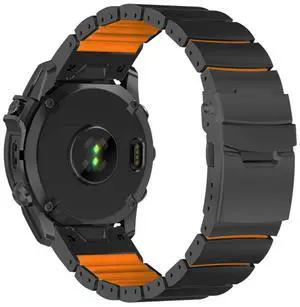 22mm Titanium Silicone Bands for Garmin Fenix 8 (47mm)/7/6/5, Forerunner 965 955, Approach S60 S62, Quatix 7 6 5, Epix Pro 2 (47mm), MARQ Gen 2 - 22mm Quick Easy Fit Watch Band Strap 22mm Titanium Silicone Bands for Garmin Fenix 8 (47mm)/7/6/5, Forerunner 965 955, Approach S60 S62, Quatix 7 6 5, Epix Pro 2 (47mm), MARQ Gen 2 - 22mm Quick Easy Fit Watch Band Strap