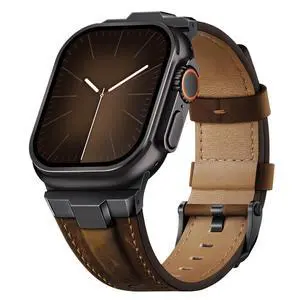 Leather Bands Compatible for Apple Watch Ultra Band 49mm 46mm 45mm 44mm 42mm, Genuine Leather Replacement Strap for iWatch Series 11 10 9 8 7 6 5 4 3 2 1, SE 3 2 1, Ultra 3 2 1 Leather Bands Compatible for Apple Watch Ultra Band 49mm 46mm 45mm 44mm 42mm, Genuine Leather Replacement Strap for iWatch Series 11 10 9 8 7 6 5 4 3 2 1, SE 3 2 1, Ultra 3 2 1