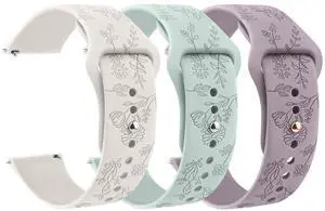 Veryfit Smart Watch Bands, 22mm Watchbands for IDW13 IDW16 IDW19 IDW26 IDW28 Smartwatch, Floral Engraved Soft Silicone Rubber Sport Replacement Watch Strap for Veryfit (Starlight+Cyan+Taro Purple) Veryfit Smart Watch Bands, 22mm Watchbands for IDW13 IDW16 IDW19 IDW26 IDW28 Smartwatch, Floral Engraved Soft Silicone Rubber Sport Replacement Watch Strap for Veryfit (Starlight+Cyan+Taro Purple)