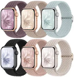 6 Pack Braided Stretchy Bands Compatible with Apple Watch Band 38mm 40mm 41mm 42mm 44mm 45mm 46mm 49mm Women Men, Adjustable Nylon Solo Loop Elastic Straps for iWatch Series 11 10 9 8 7 6 5 4 SE Ultra 6 Pack Braided Stretchy Bands Compatible with Apple Watch Band 38mm 40mm 41mm 42mm 44mm 45mm 46mm 49mm Women Men, Adjustable Nylon Solo Loop Elastic Straps for iWatch Series 11 10 9 8 7 6 5 4 SE Ultra