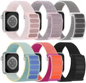 6 Pack Sport Nylon Loop Band Compatible with Apple Watch Band 38mm 40mm 41mm 42mm 44mm 45mm 46mm 49mm for Women Men, Adjustable Breathable Braided Straps for iWatch Series 11/10/9/8/7/6/5/4/3/SE/Ultra 6 Pack Sport Nylon Loop Band Compatible with Apple Watch Band 38mm 40mm 41mm 42mm 44mm 45mm 46mm 49mm for Women Men, Adjustable Breathable Braided Straps for iWatch Series 11/10/9/8/7/6/5/4/3/SE/Ultra
