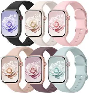 6 Pack Sport Bands Compatible with Apple Watch Bands 38mm 40mm 41mm 42mm 44mm 45mm 46mm 49mm for Women Men, Soft Wristband Silicone Sport Strap for iWatch Bands Series 11 10 9 8 7 6 5 4 3 2 1 Ultra SE 6 Pack Sport Bands Compatible with Apple Watch Bands 38mm 40mm 41mm 42mm 44mm 45mm 46mm 49mm for Women Men, Soft Wristband Silicone Sport Strap for iWatch Bands Series 11 10 9 8 7 6 5 4 3 2 1 Ultra SE