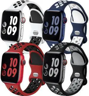 4 Pack Sport Bands Compatible with Apple Watch Bands for Men Women 49mm 46mm 45mm 44mm 42mm 41mm 40mm 38mm,Breathable Soft Silicone Strap for iWatch Band Series 11 10 SE Ultra 9 8 7 6 5 4 3 2 1 4 Pack Sport Bands Compatible with Apple Watch Bands for Men Women 49mm 46mm 45mm 44mm 42mm 41mm 40mm 38mm,Breathable Soft Silicone Strap for iWatch Band Series 11 10 SE Ultra 9 8 7 6 5 4 3 2 1
