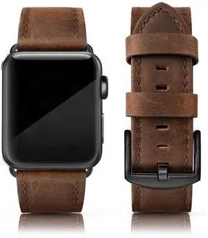 Leather Bands Compatible with Apple Watch 46mm 45mm 44mm 42mm(Series 1 2 3) Band Men Women, Vintage Genuine Leather Wristband Replacement Band Compatible for Apple Watch iwatch Leather Bands Compatible with Apple Watch 46mm 45mm 44mm 42mm(Series 1 2 3) Band Men Women, Vintage Genuine Leather Wristband Replacement Band Compatible for Apple Watch iwatch