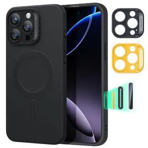 for iPhone16 Case with MagSafe, Supports Magnetic Charging, Smooth & Slim Silicone Case, Shockproof, Full Screen and Camera Protection, Soft Microfiber Lining,Black for iPhone16 Case with MagSafe, Supports Magnetic Charging, Smooth & Slim Silicone Case, Shockproof, Full Screen and Camera Protection, Soft Microfiber Lining,Black