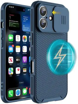 iPhone 16 Case, MagSafe Compatible with Camera Protection, Ultra-Thin & Compact, Blue iPhone 16 Case, MagSafe Compatible with Camera Protection, Ultra-Thin & Compact, Blue