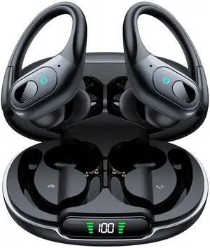 Active Noise Cancelling Earbuds Wireless Bluetooth Headphones Ear Buds 90Hrs Playback Stereo Bass Earphones with Mic Over-Ear Hooks IPX7 Waterproof Headset for Work Sports Running Matte Black Active Noise Cancelling Earbuds Wireless Bluetooth Headphones Ear Buds 90Hrs Playback Stereo Bass Earphones with Mic Over-Ear Hooks IPX7 Waterproof Headset for Work Sports Running Matte Black