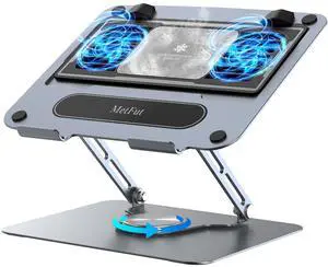 Laptop Cooling Pad with Detachable Fan & Cooler, Adjustable Height & Angle, 360 Rotation Base, Carbon Steel Framework, Ultra-Quiet & Super Sturdy for 15.6 Laptop, DJ Mixer Workstation (Grey) Laptop Cooling Pad with Detachable Fan & Cooler, Adjustable Height & Angle, 360 Rotation Base, Carbon Steel Framework, Ultra-Quiet & Super Sturdy for 15.6 Laptop, DJ Mixer Workstation (Grey)