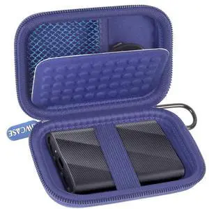 Case Compatible with Samsung T9/ T7/ T7 Shield Portable SSD 1TB 2TB 4TB External Hard Drive, Storage Travel Carrying Holder Organizer for Solid State Drives & USB Cable (Box Only)-Blue Case Compatible with Samsung T9/ T7/ T7 Shield Portable SSD 1TB 2TB 4TB External Hard Drive, Storage Travel Carrying Holder Organizer for Solid State Drives & USB Cable (Box Only)-Blue