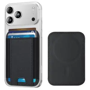 MagSafe Wallet, 7 Cards Holder with RFID Blocking, Stronger Magnetic Wallet for iPhone 17/16/15/14/13/12 Series, Vegan Leather Minimalist Slim, 1 Slot, Black & Black MagSafe Wallet, 7 Cards Holder with RFID Blocking, Stronger Magnetic Wallet for iPhone 17/16/15/14/13/12 Series, Vegan Leather Minimalist Slim, 1 Slot, Black & Black
