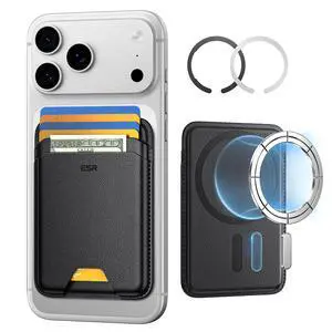 for MagSafe Wallet, 5 Card Holder with RFID Blocking, MagSafe Sticker Included, Slim Magnetic Wallet for iPhone 17e/17/16/15/14/13/12 Series and Selected Samsung Devices, Not for 13/12 Mini, Black for MagSafe Wallet, 5 Card Holder with RFID Blocking, MagSafe Sticker Included, Slim Magnetic Wallet for iPhone 17e/17/16/15/14/13/12 Series and Selected Samsung Devices, Not for 13/12 Mini, Black