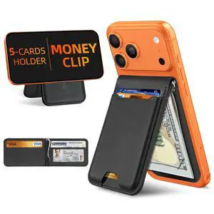 For Magsafe Wallet with Money Clip, Strongest Magnetic Wallet for iPhone 17/16/15/14/13/12 Series, Adjustable Stand, ID Window, 5 Card Holder, RFID Blocking, Not for 13/12 Mini, Black For Magsafe Wallet with Money Clip, Strongest Magnetic Wallet for iPhone 17/16/15/14/13/12 Series, Adjustable Stand, ID Window, 5 Card Holder, RFID Blocking, Not for 13/12 Mini, Black
