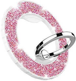 Magnetic Phone Ring Holder for magsafe, Glitter Magnetic Grip Compatible with iPhone 17 16 15 14 13 12 Pro max,Pro,Plus,Mini,Pixel 10 Series Mag Safe Accessories,Adjustable Kickstand,Pink Magnetic Phone Ring Holder for magsafe, Glitter Magnetic Grip Compatible with iPhone 17 16 15 14 13 12 Pro max,Pro,Plus,Mini,Pixel 10 Series Mag Safe Accessories,Adjustable Kickstand,Pink