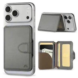 for MagSafe Wallet, Magnetic Phone Wallet RFID Blocking, Slim 5-8 Card Holder with Cash Slot & Clear ID Window, Minimalist Mag Safe Wallets for iPhone 17/16/15/14/13/12 Series, Mist Gray for MagSafe Wallet, Magnetic Phone Wallet RFID Blocking, Slim 5-8 Card Holder with Cash Slot & Clear ID Window, Minimalist Mag Safe Wallets for iPhone 17/16/15/14/13/12 Series, Mist Gray