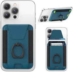 For Magsafe Wallet with Grip, 6-Card Holder, Stronger Magnetic Card Wallet Holder for iPhone 17/16/15, iPhone 14/13/12 Series, Leather Magnetic Phone Wallet with Privacy Flap, RFID Blocking, Blue For Magsafe Wallet with Grip, 6-Card Holder, Stronger Magnetic Card Wallet Holder for iPhone 17/16/15, iPhone 14/13/12 Series, Leather Magnetic Phone Wallet with Privacy Flap, RFID Blocking, Blue