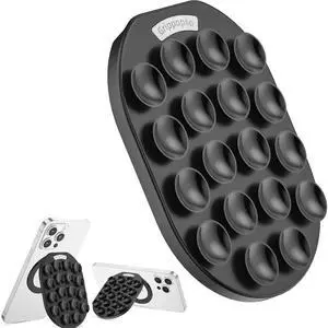 Magnetic Phone Grip Holder for MagSafe Phone Grip, Magnetic Silicone Suction Cup Phone Grip Holder with Adjustable Stand, Hands-Free Phone Accessories Holder for iPhone 17 16 15 14 13 12 Series, Black Magnetic Phone Grip Holder for MagSafe Phone Grip, Magnetic Silicone Suction Cup Phone Grip Holder with Adjustable Stand, Hands-Free Phone Accessories Holder for iPhone 17 16 15 14 13 12 Series, Black