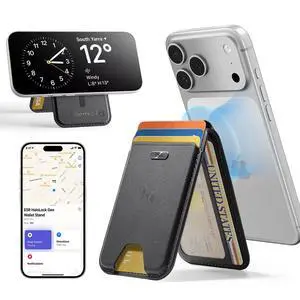 Geo for MagSafe Wallet with Full Find My Functionality, 5 Card Holder, RFID Blocking, Adjustable Stand, Magnetic Wallet for iPhone 17e/17/16/15/14/13/12 Series, Not for 13/12 mini, Black Geo for MagSafe Wallet with Full Find My Functionality, 5 Card Holder, RFID Blocking, Adjustable Stand, Magnetic Wallet for iPhone 17e/17/16/15/14/13/12 Series, Not for 13/12 mini, Black