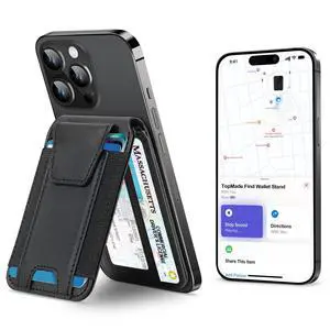 for Magsafe Wallet, Works with Apple Find My, Strongest Magnetic Wallet for iPhone 17/16/15/14/13/12 Series, Magnetic Card Holder with Adjustable Stand, RFID Blocking, 9 Cards Holder, Black for Magsafe Wallet, Works with Apple Find My, Strongest Magnetic Wallet for iPhone 17/16/15/14/13/12 Series, Magnetic Card Holder with Adjustable Stand, RFID Blocking, 9 Cards Holder, Black