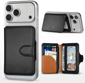 for MagSafe Wallet, Magnetic Phone Wallet RFID Blocking, Slim 5-8 Card Holder with Cash Slot & Clear ID Window, Minimalist Mag Safe Wallets for iPhone 17/16/15/14/13/12 Series, Midnight Black for MagSafe Wallet, Magnetic Phone Wallet RFID Blocking, Slim 5-8 Card Holder with Cash Slot & Clear ID Window, Minimalist Mag Safe Wallets for iPhone 17/16/15/14/13/12 Series, Midnight Black