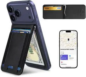 MagSafe Wallet with Money Clip, Work with Apple Find My, Magnetic Phone Wallet Stand for iPhone 17/16/15/14/13/12 Series, 8 Card Holder, RFID Blocking, Rechargeable, Classic Black MagSafe Wallet with Money Clip, Work with Apple Find My, Magnetic Phone Wallet Stand for iPhone 17/16/15/14/13/12 Series, 8 Card Holder, RFID Blocking, Rechargeable, Classic Black