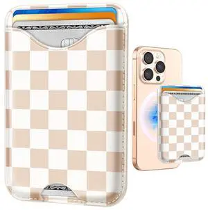 Compatible with Magsafe Wallet Magnetic Card Holder - Khaki Check Phone Wallets for Women Teen Girls Cute for iPhone 17/16/15/14/13/12 Series Slim for Apple Mag RFID Magnet, Fit 3 Cards Compatible with Magsafe Wallet Magnetic Card Holder - Khaki Check Phone Wallets for Women Teen Girls Cute for iPhone 17/16/15/14/13/12 Series Slim for Apple Mag RFID Magnet, Fit 3 Cards