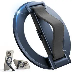 2025 Upgrade for MagSafe Phone Grip with Finger Strap, Removable Magnetic Ring Holder with Kickstand Finger Loop, MagSafe Accessories for iPhone 17/16/15/14/13/12 Series, Blue 2025 Upgrade for MagSafe Phone Grip with Finger Strap, Removable Magnetic Ring Holder with Kickstand Finger Loop, MagSafe Accessories for iPhone 17/16/15/14/13/12 Series, Blue