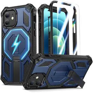 Magnetic for iPhone 12 Case/iPhone 12 Pro Case with Screen Protector, Blue Magnetic for iPhone 12 Case/iPhone 12 Pro Case with Screen Protector, Blue