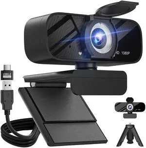 Full HD 1080P Video Webcam, Noise Cancellation, Privacy Cover, Wide-Angle Lens, Auto Light Correction, Plug & Play USB Webcam for Laptop, Desktop, PC, Mac, Zoom, Skype Pro Series Full HD 1080P Video Webcam, Noise Cancellation, Privacy Cover, Wide-Angle Lens, Auto Light Correction, Plug & Play USB Webcam for Laptop, Desktop, PC, Mac, Zoom, Skype Pro Series