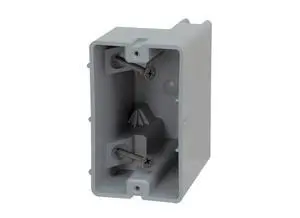Electrical Box for Lighting Fixture, 50lb Ceiling Fan and 75lb Light Fixture Support, 22.5Cu with Depth Adjustment, 1 Gang, Gray, MSB22+ Electrical Box for Lighting Fixture, 50lb Ceiling Fan and 75lb Light Fixture Support, 22.5Cu with Depth Adjustment, 1 Gang, Gray, MSB22+
