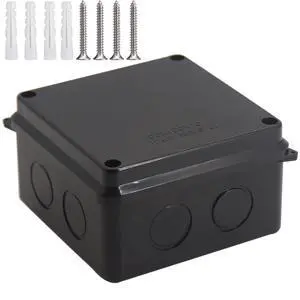 Outdoor Waterproof Box,Junction Box Reserved Holes IP65 ABS Plastic Electrical Boxes Power Cord Enclosure Project Box Black Outer Size 3.9 x 3.9 x 2.8 inch(100x100x70mm) Outdoor Waterproof Box,Junction Box Reserved Holes IP65 ABS Plastic Electrical Boxes Power Cord Enclosure Project Box Black Outer Size 3.9 x 3.9 x 2.8 inch(100x100x70mm)