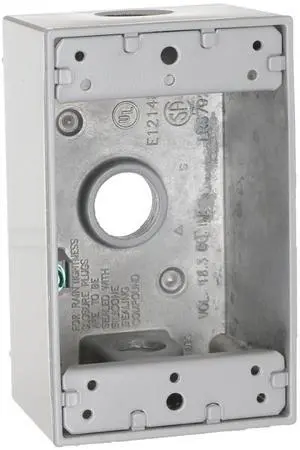 Hubbell-5320-0 Single Gang 3-1/2-Inch Outlets Weatherproof Box Gray Hubbell-5320-0 Single Gang 3-1/2-Inch Outlets Weatherproof Box Gray
