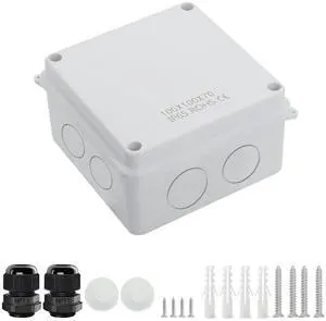 Junction Box, Electrical Box IP65 Water Resistant Dustproof ABS Plastic Project Enclosure for Electronics White, External Size 3.9 x 3.9 x 2.8 inch Junction Box, Electrical Box IP65 Water Resistant Dustproof ABS Plastic Project Enclosure for Electronics White, External Size 3.9 x 3.9 x 2.8 inch