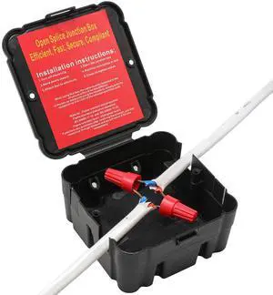 Black Open Splice Junction Box (1 Pack)Open Splices Repair Open Splices, 5 Second Installation Splice Box, Wire Electrical Junction Box with Cover V0 Flame Retardant Rating(Highest Level) (1) Black Open Splice Junction Box (1 Pack)Open Splices Repair Open Splices, 5 Second Installation Splice Box, Wire Electrical Junction Box with Cover V0 Flame Retardant Rating(Highest Level) (1)