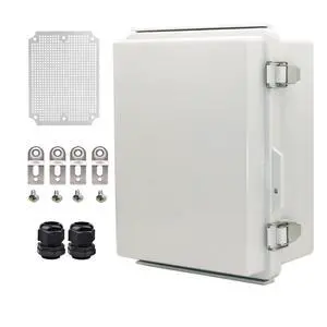 Outdoor Waterproof Electrical Box Junction Box Weatherproof IP67 ABS Plastic Enclosure Switch Router Project Box Electronics DIY Enclosure With Mounting Plate Wall Bracket Grey 8.6"x6.6"x4.3" Outdoor Waterproof Electrical Box Junction Box Weatherproof IP67 ABS Plastic Enclosure Switch Router Project Box Electronics DIY Enclosure With Mounting Plate Wall Bracket Grey 8.6"x6.6"x4.3"